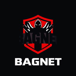 A logo design for a Private Military Company named BAGNET, featuring a bold and modern aesthetic