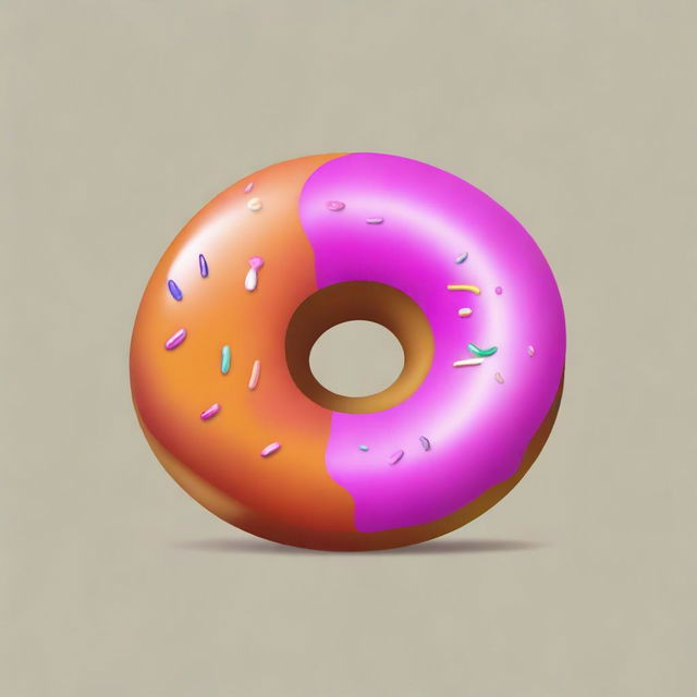 A high-quality digital art image of a logo, featuring a delicious looking cake donut