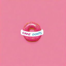 A high-quality digital art image showcasing a logotype for 'Cake Donuts'