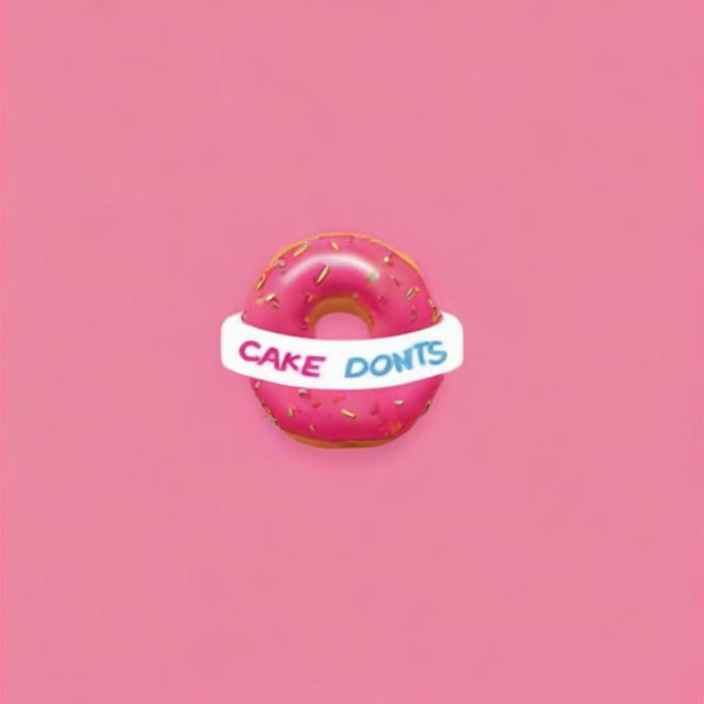 A high-quality digital art image showcasing a logotype for 'Cake Donuts'