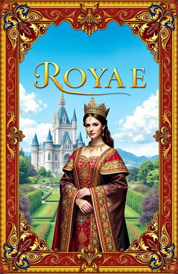 A stunning book cover featuring a royal theme with intricate artistic elements