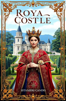 A stunning book cover featuring a royal theme with intricate artistic elements