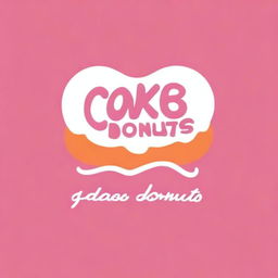 A high-quality digital art image showcasing a logotype for 'Cake Donuts'