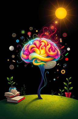 A visually striking representation of a brilliant mind, illustrating the concept of a growth mindset