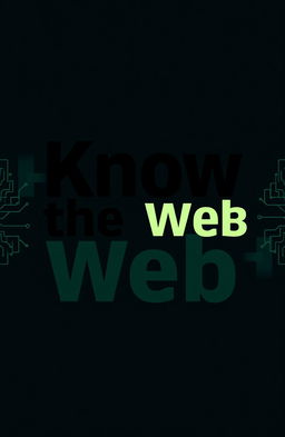 A book cover design for a title called 'Know the Web', featuring bold, modern typography in black and dark green