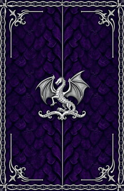 A fantasy art novel cover featuring a thin rectangle silver filigree border