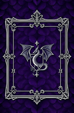 A fantasy art novel cover featuring a thin rectangle silver filigree border