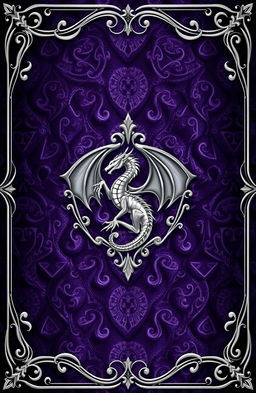 A fantasy art novel cover featuring a thin silver filigree border elegantly framing the design