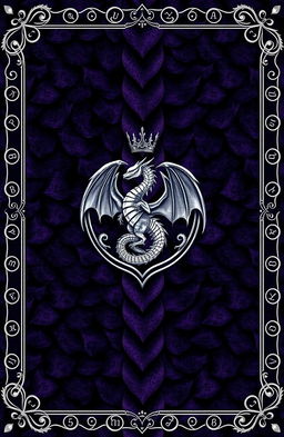 A fantasy art novel cover featuring a thin silver filigree border elegantly framing the design