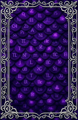 A stunning fantasy art novel cover featuring a background made of dark purple dragon scales