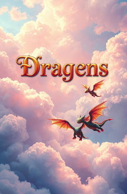 A captivating fantasy art novel cover featuring a vibrant, mystical scene in the sky