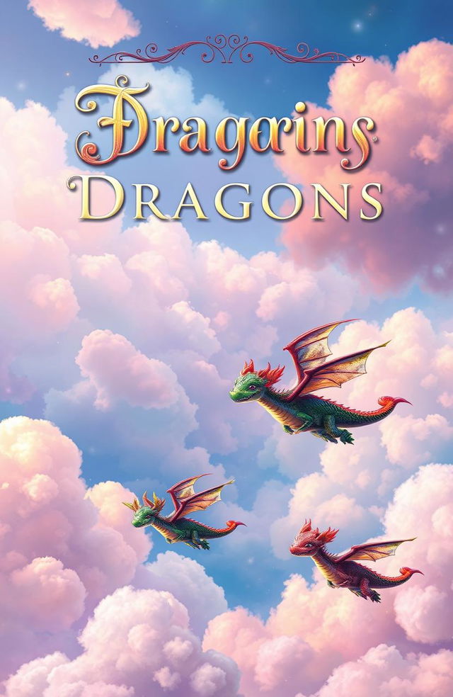 A captivating fantasy art novel cover featuring a vibrant, mystical scene in the sky