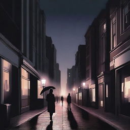 This is a high-quality digital art image that depicts a cityscape at night, referred to as 'Heartbreak City'