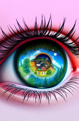 A stunning digital painting of a human eye, with intricate details in the iris and reflection