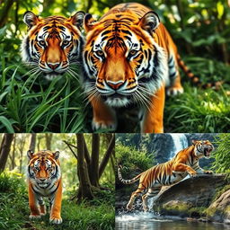 A majestic tiger in a lush jungle environment