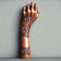 A high-quality digital art representation of a wooden arm