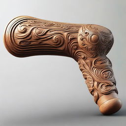 A high-quality digital art representation of a wooden arm