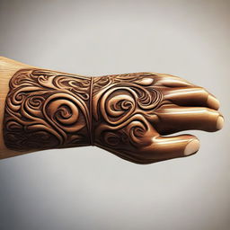 A high-quality digital art representation of a wooden arm