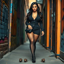 A photographic image of a beautiful, stunning curvy girl with long black hair and sparkly blue eyes