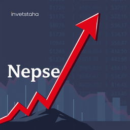 An illustration of a stock market index falling down, prominently featuring a red arrow pointing in a downward direction