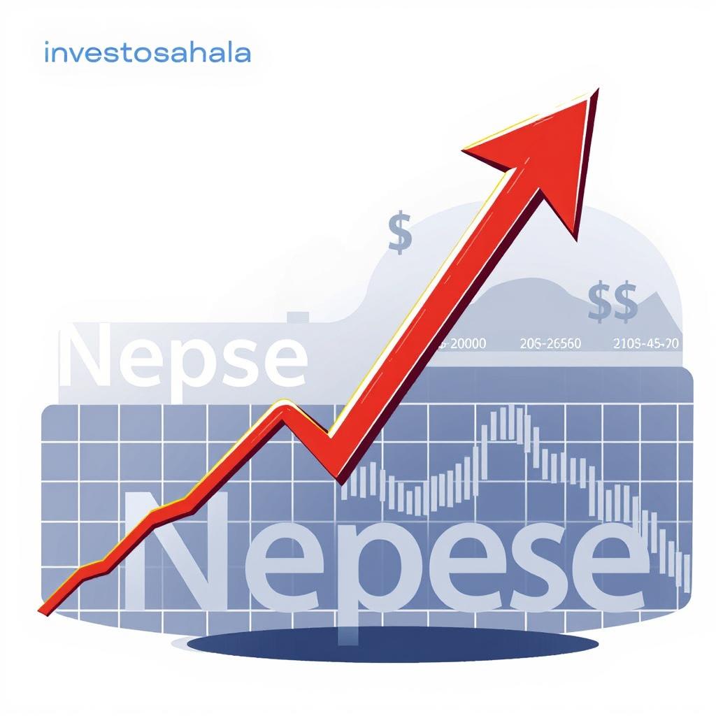 An illustration of a stock market index falling down, prominently featuring a red arrow pointing in a downward direction