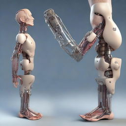 A high-quality digital art piece that showcases a person with a prosthesis