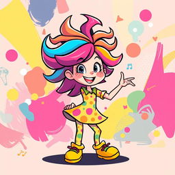 A vibrant and playful illustration of a character in a quirky dance pose, inspired by the internet phenomenon Szkibidi