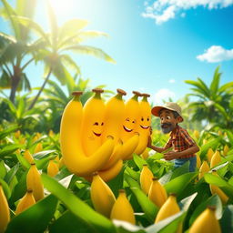 An artistic representation showcasing the transformation of a character from a simple farmer to a human