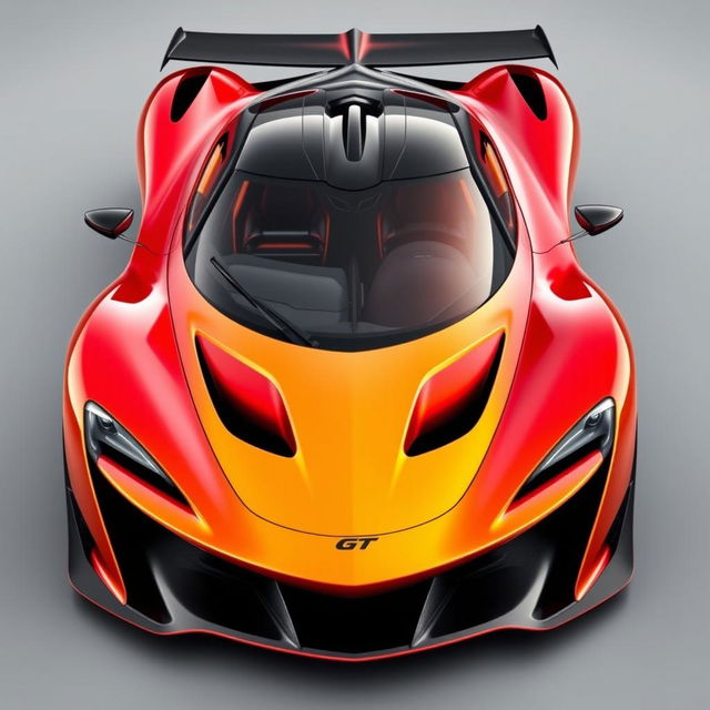 A stunning 2017 hypercar design featuring sleek aerodynamic lines inspired by the McLaren Solus GT, Aston Martin Valkyrie, and Porsche Mission X