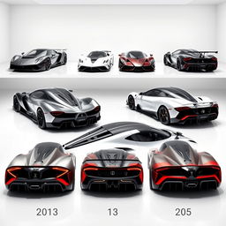 A stunning collection of hypercars from the years 2013-2018 showcased in a sleek white room