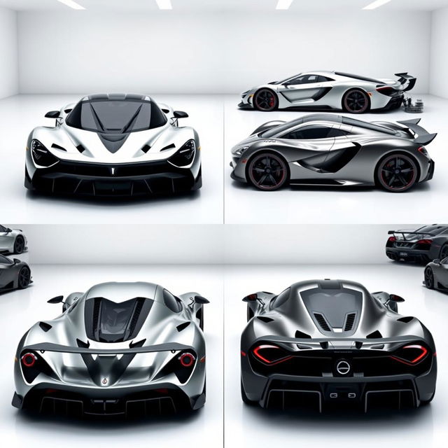 A stunning collection of hypercars from the years 2013-2018 showcased in a sleek white room