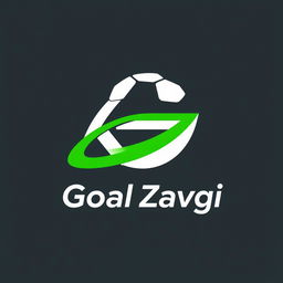 A sleek and modern logo design for 'Goal Zavqi', featuring a stylized letter 'G' that resembles a football or soccer ball