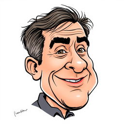 A caricature sketch of Itamar Ben-Gvir, emphasizing his distinctive facial features in an exaggerated and humorous style