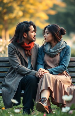 A noble and simple design featuring a couple in love who are experiencing relationship problems