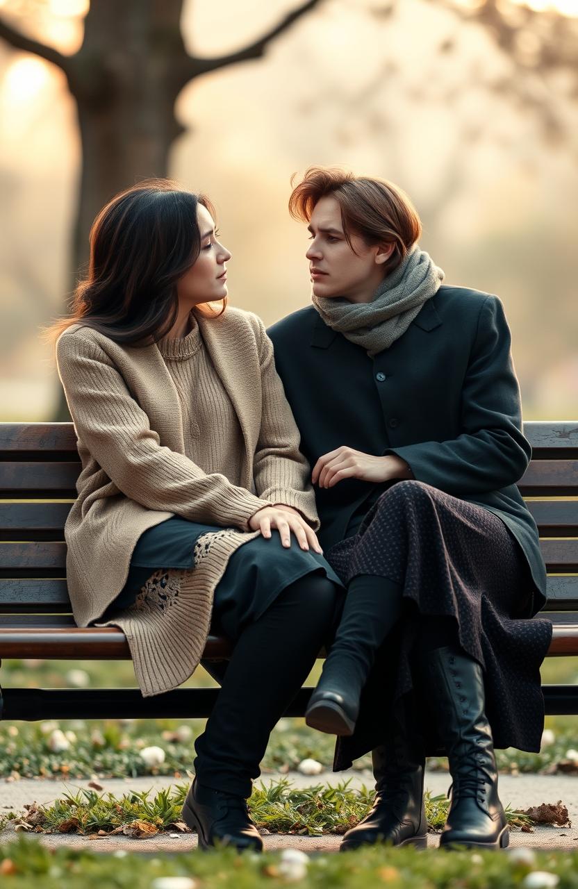 A noble and simple design featuring a couple in love who are experiencing relationship problems