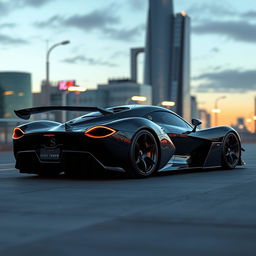 A breathtaking hypercar featuring a unique and sleek design characterized by smooth, flowing lines and a streamlined silhouette