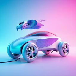 A captivating 3D rendering of a futuristic car featuring a truly unique design