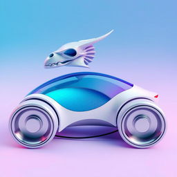 A captivating 3D rendering of a futuristic car featuring a truly unique design