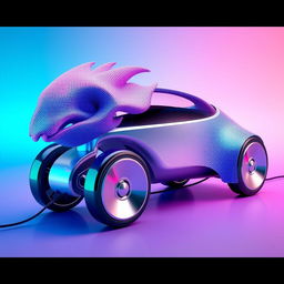 A captivating 3D rendering of a futuristic car featuring a truly unique design