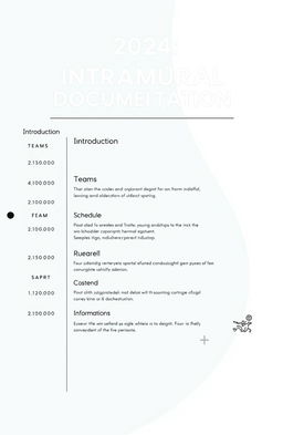 A stylish, clean document titled "2024 Intramural Documentation" displayed prominently at the top