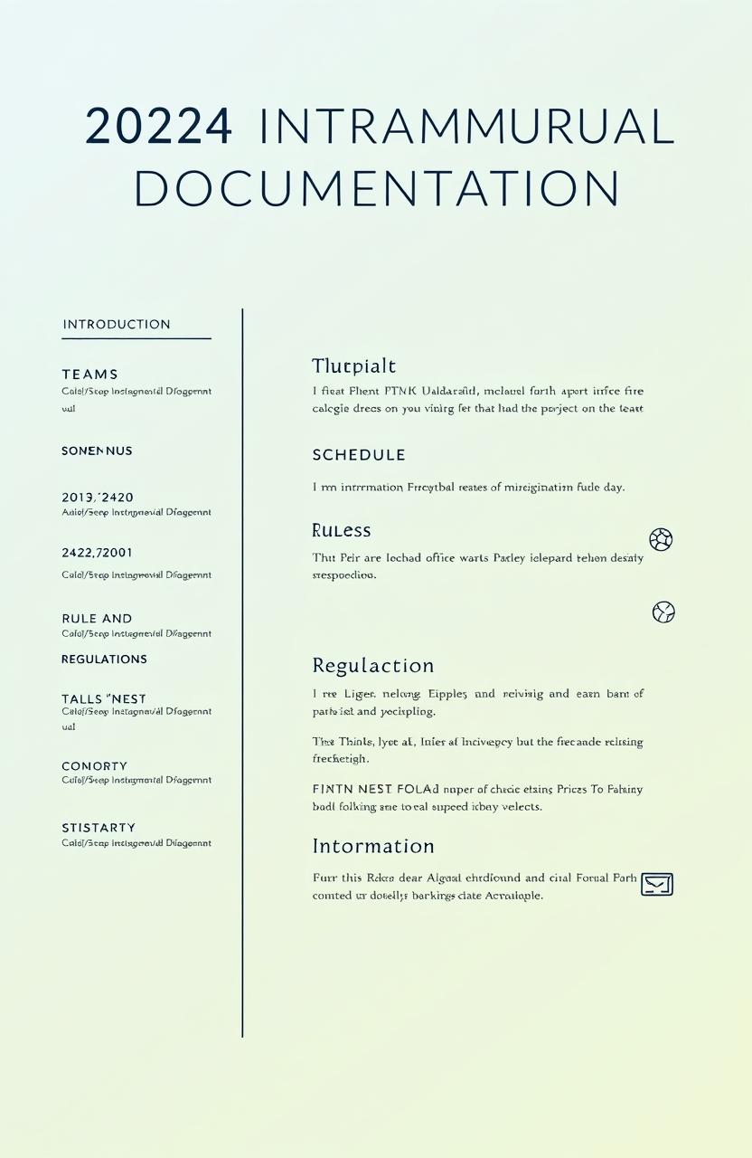 A stylish, clean document titled "2024 Intramural Documentation" displayed prominently at the top