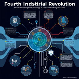 A detailed infographic illustrating the key technologies of the Fourth Industrial Revolution as applied to electronic engineering and industrial engineering