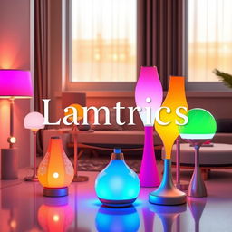 A modern, stylish lamp design with vibrant colors and futuristic features, showcasing a range of unique shapes and styles