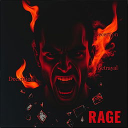 A minimalist album cover featuring a distorted male face obscured in shadow, with harsh distortions on the eyes and mouth, suggesting unease and rage