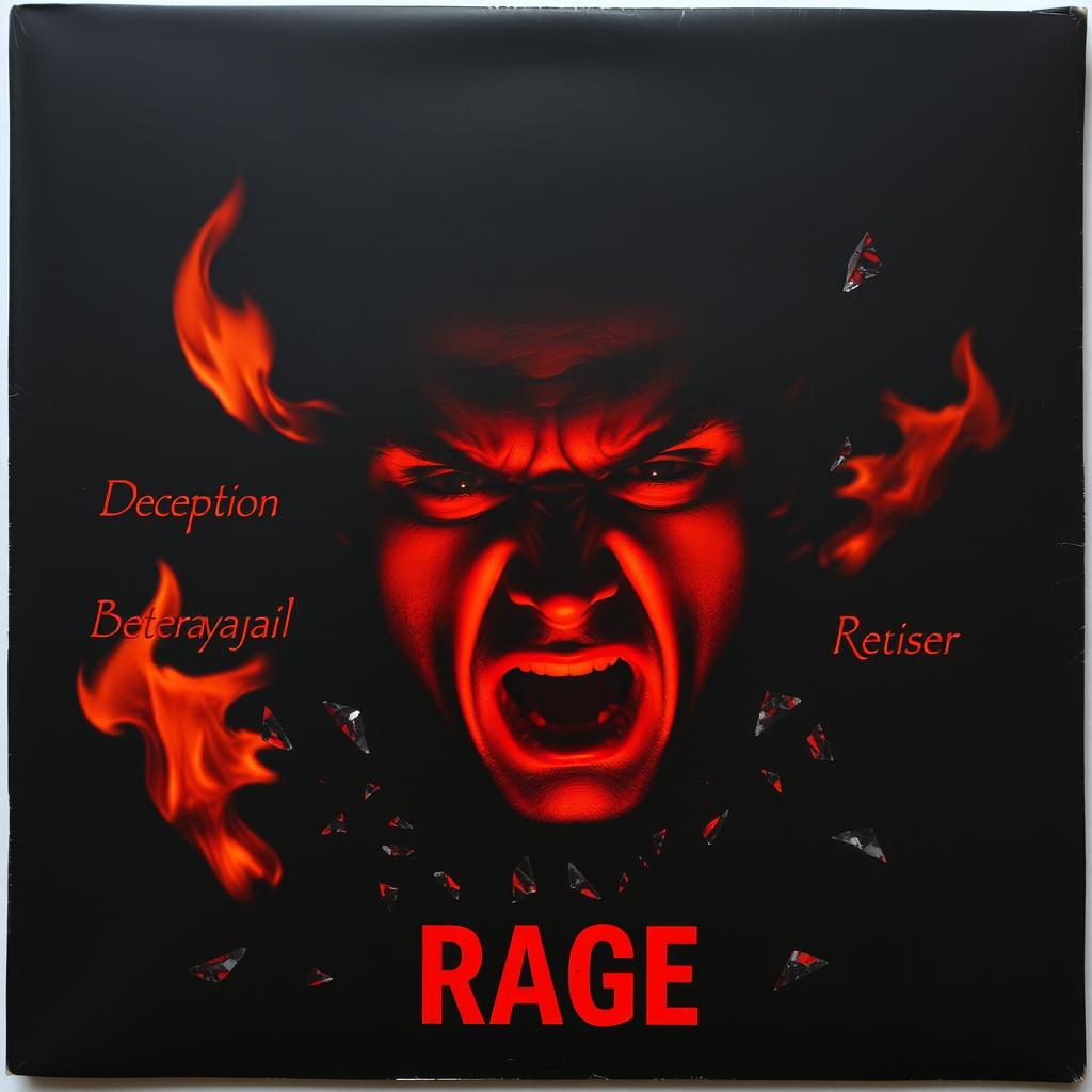 A minimalist album cover featuring a distorted male face obscured in shadow, with harsh distortions on the eyes and mouth, suggesting unease and rage