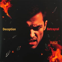 A minimalist album cover featuring a distorted male face obscured in shadow, with harsh distortions on the eyes and mouth, suggesting unease and rage