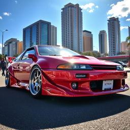 A sleek, modified Toyota Trueno AE92 Supercharger parked on a scenic street