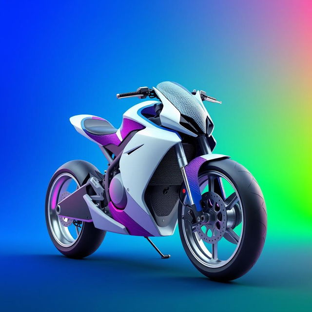 A stunning 3D rendering of a futuristic racing motorcycle featuring a unique design that evokes the imagery of a skull or dragon's head at the front