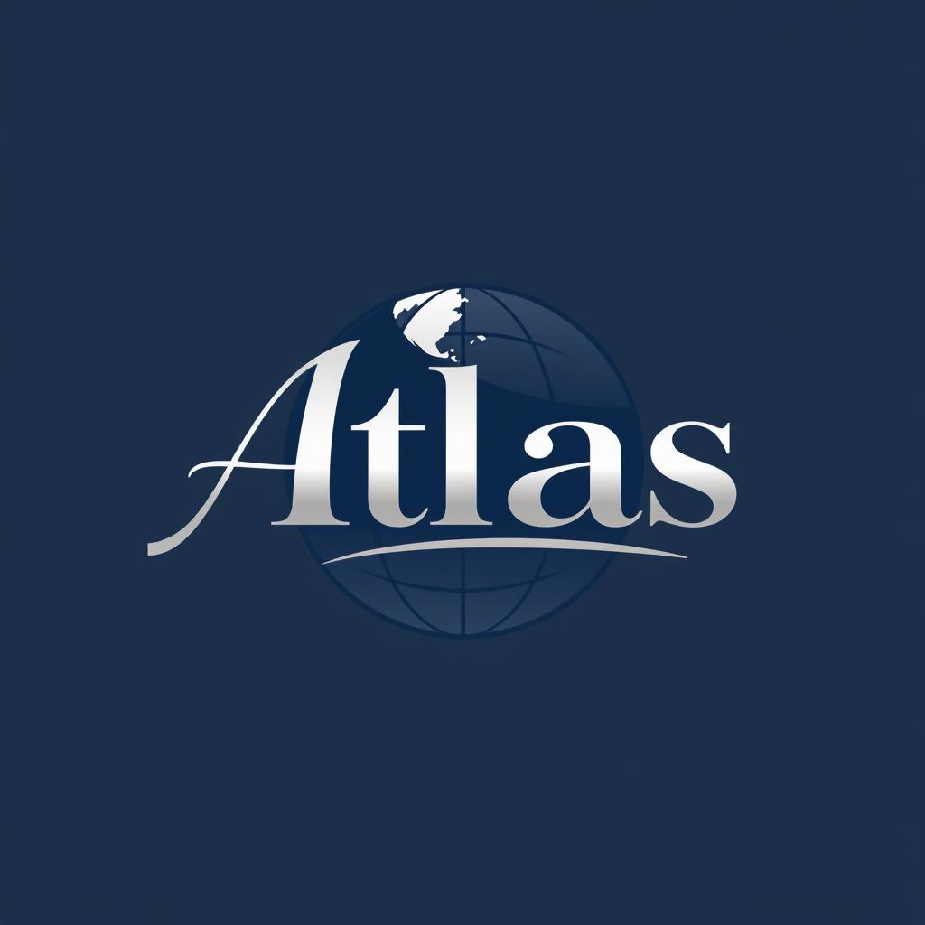 A modern and stylish logo design for an imaginary watch brand named 'Atlas'