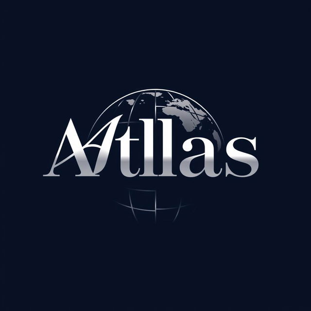 A modern and stylish logo design for an imaginary watch brand named 'Atlas'